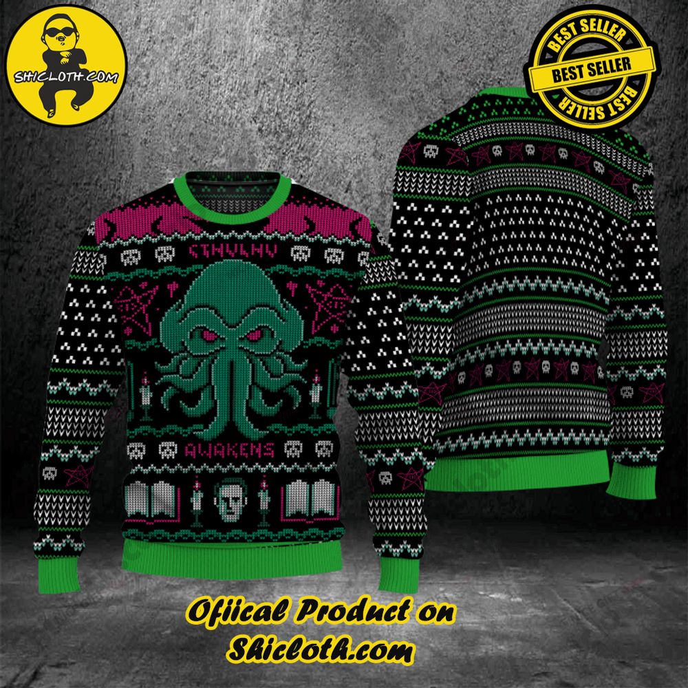 Hot Trending Shicloth's Enchanting Christmas Sweaters 2 Cthulhu Awakens Christmas Ugly Sweater