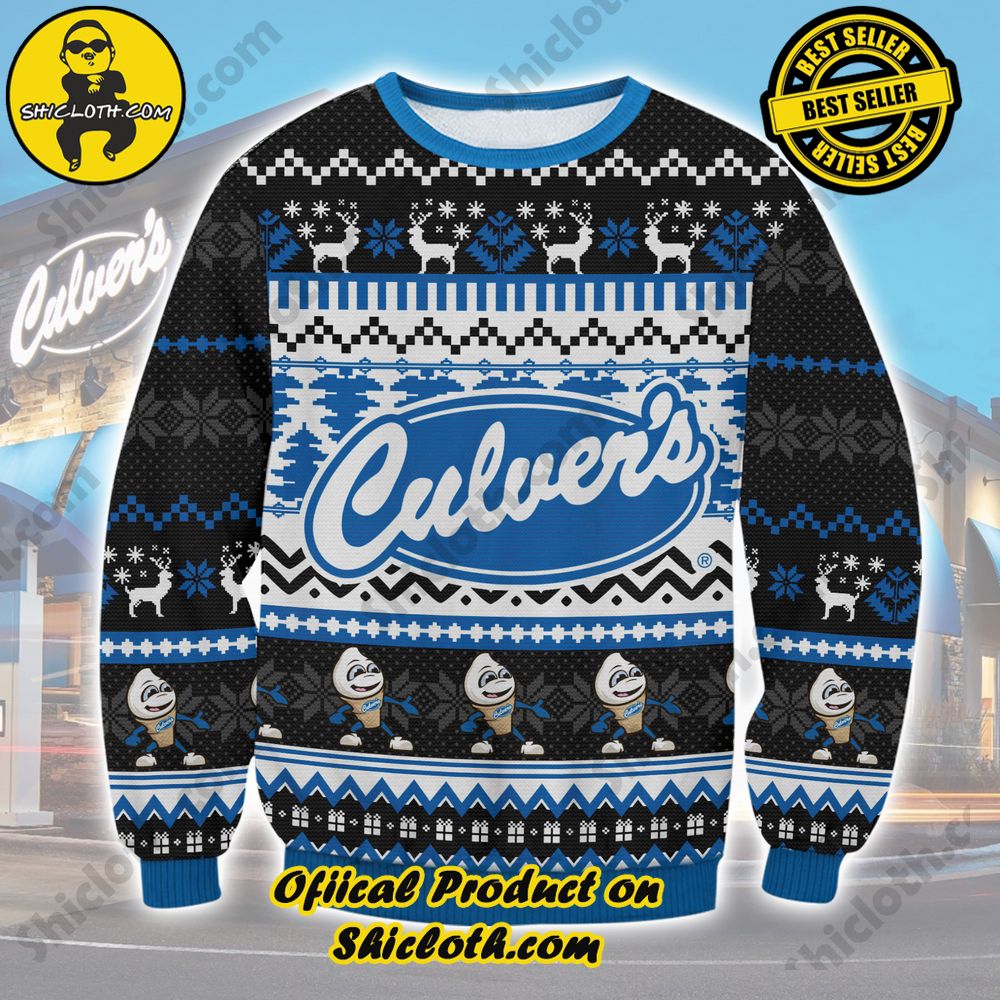 Shiclothshop's Ugly Sweater - A meaningful gift for family and loved ones. 14 Culvers Ugly Christmas Sweater