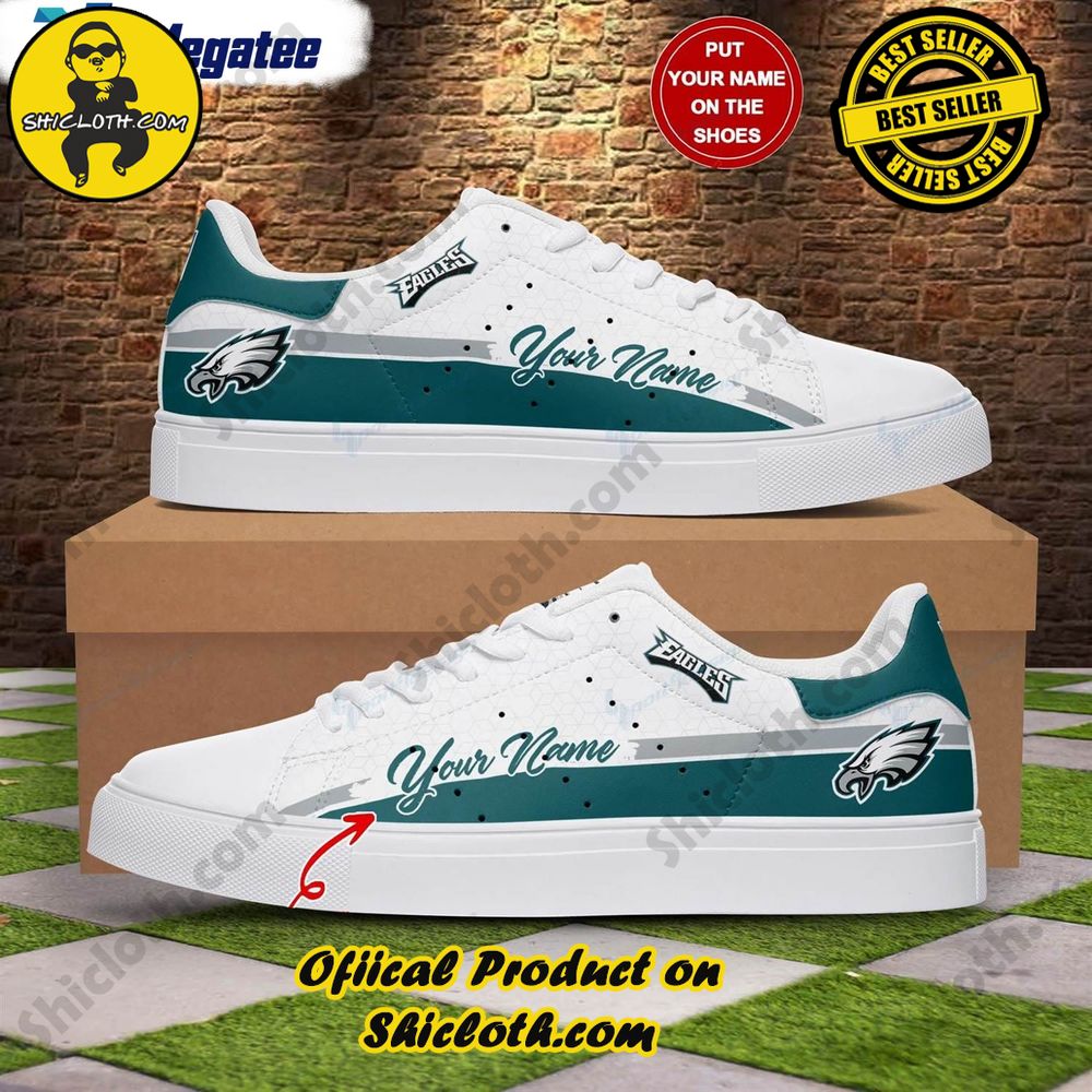 Best Seller: Step into Style with Shiclothshop's Stan Smith Low Top Shoes 22 Custom Name Philadelphia Eagles Football Stan Smith Special Edition Style 2