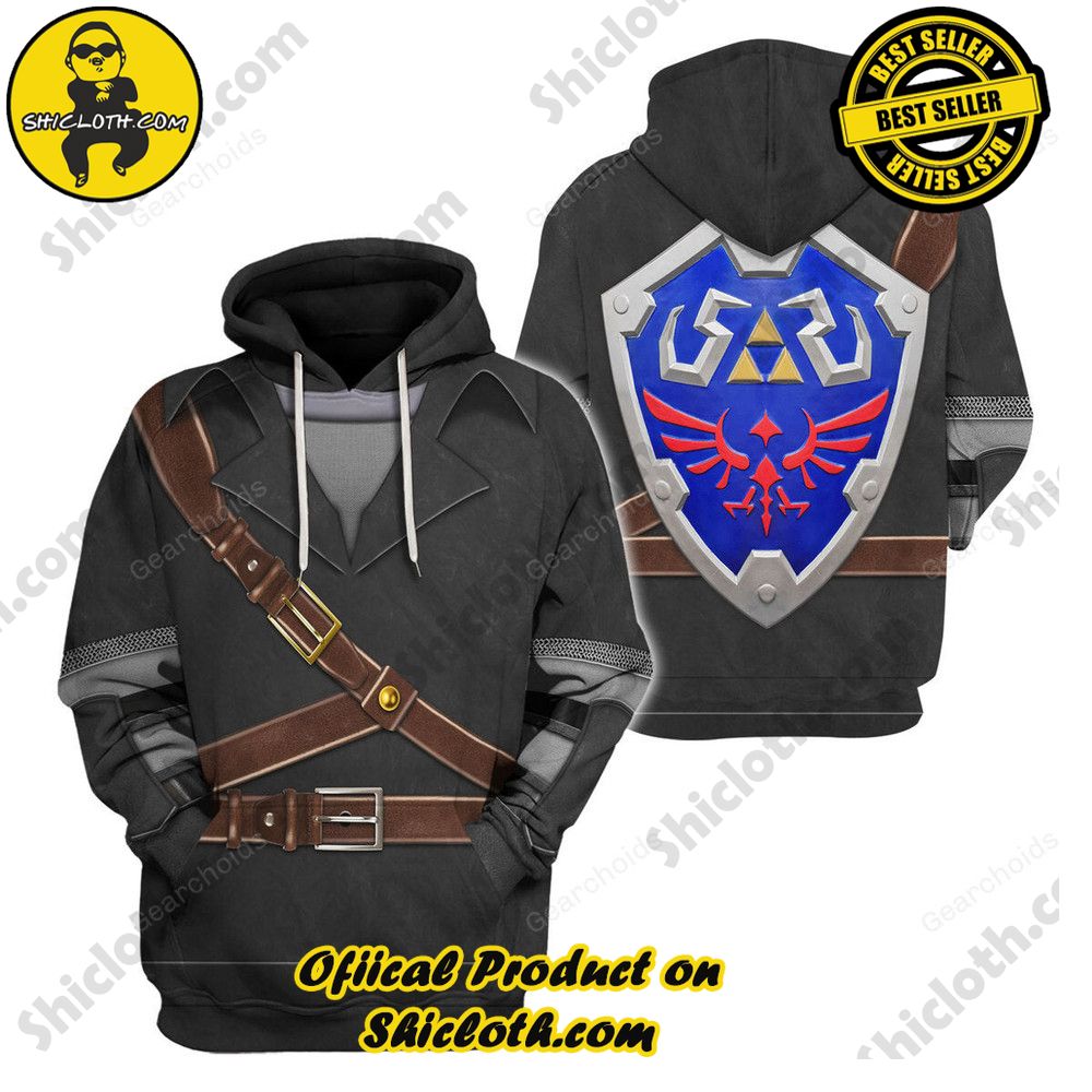 The Legendary Style: Unveiling the Allure of Shiclothshop's 'The Legend of Zelda' Outfit Costume Collection 3 Dark Link Attire Shield Unisex Hoodie Sweatshirt T-shirt Sweatpants Cosplay