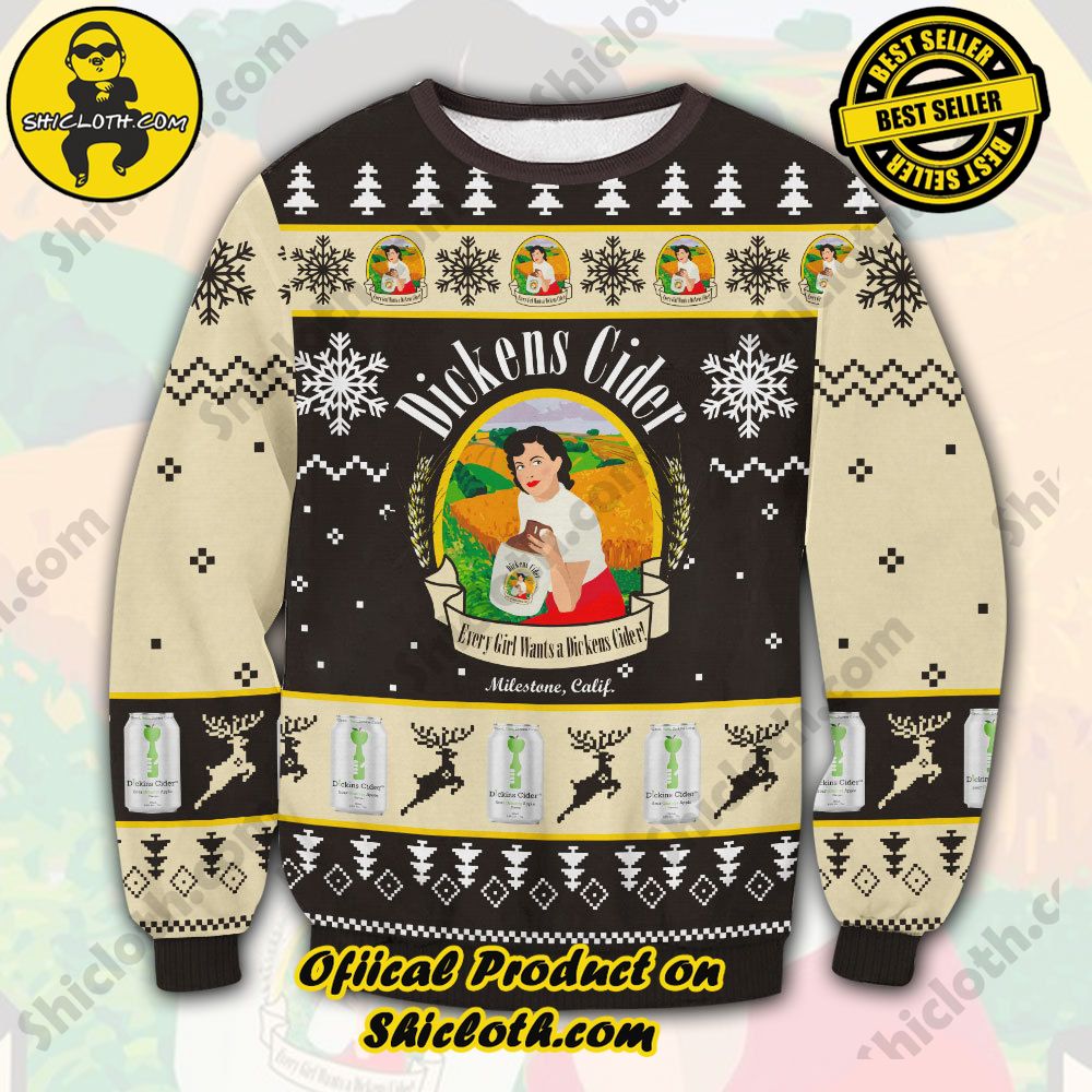 Shiclothshop's Ugly Sweater - A meaningful gift for family and loved ones. 15 Dickens Cider Ugly Sweater