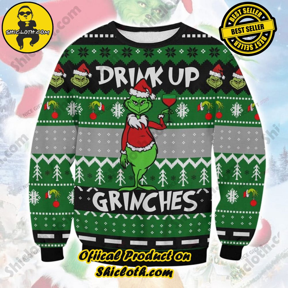 Shicloth's Enchanting Christmas Sweaters: A Cozy Blend of Style and Festivity 7 Drink Up Grinches Christmas Ugly Sweater