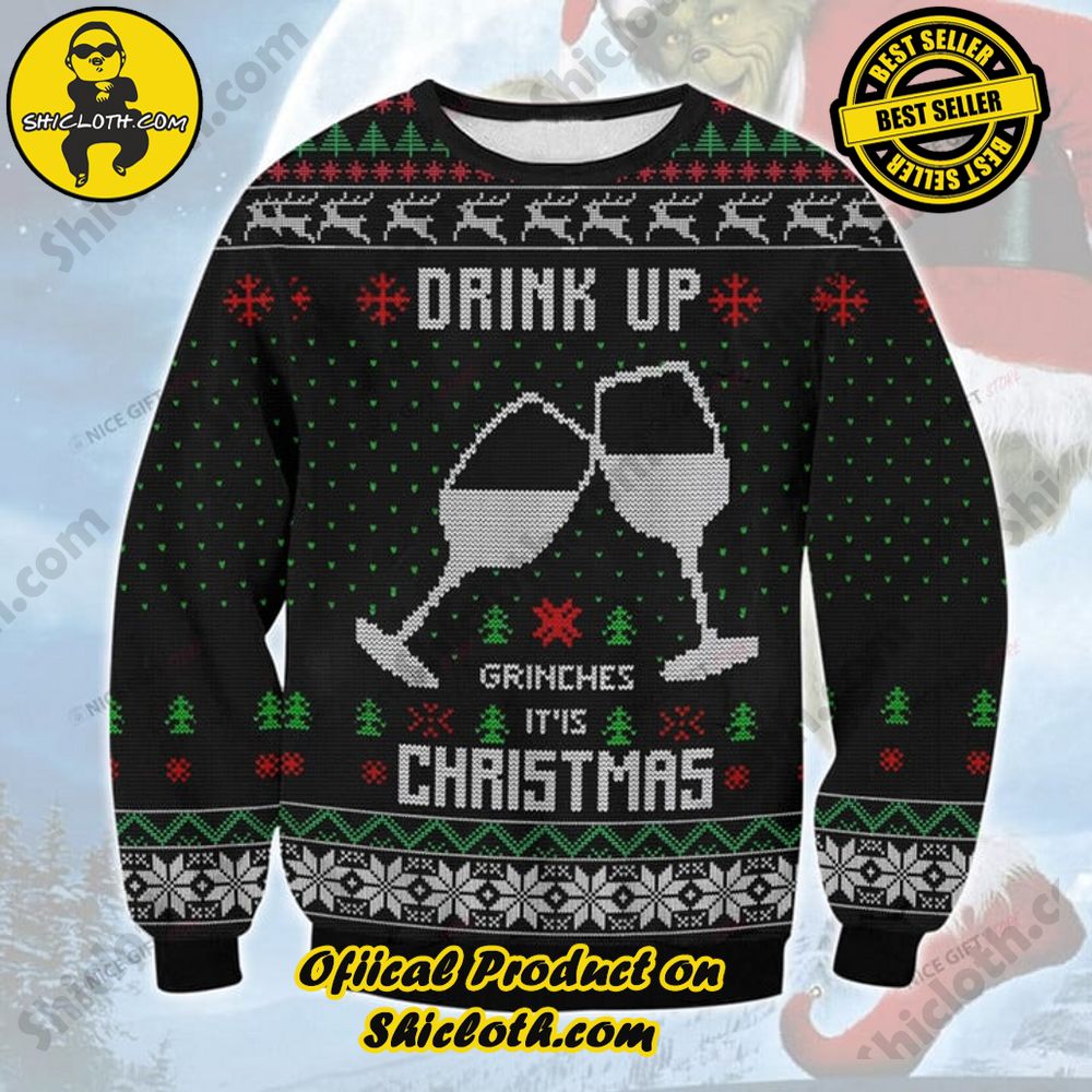 Shicloth's Enchanting Christmas Sweaters: A Cozy Blend of Style and Festivity 8 Drink Up Grinches It's Chirstmas Ugly Sweater