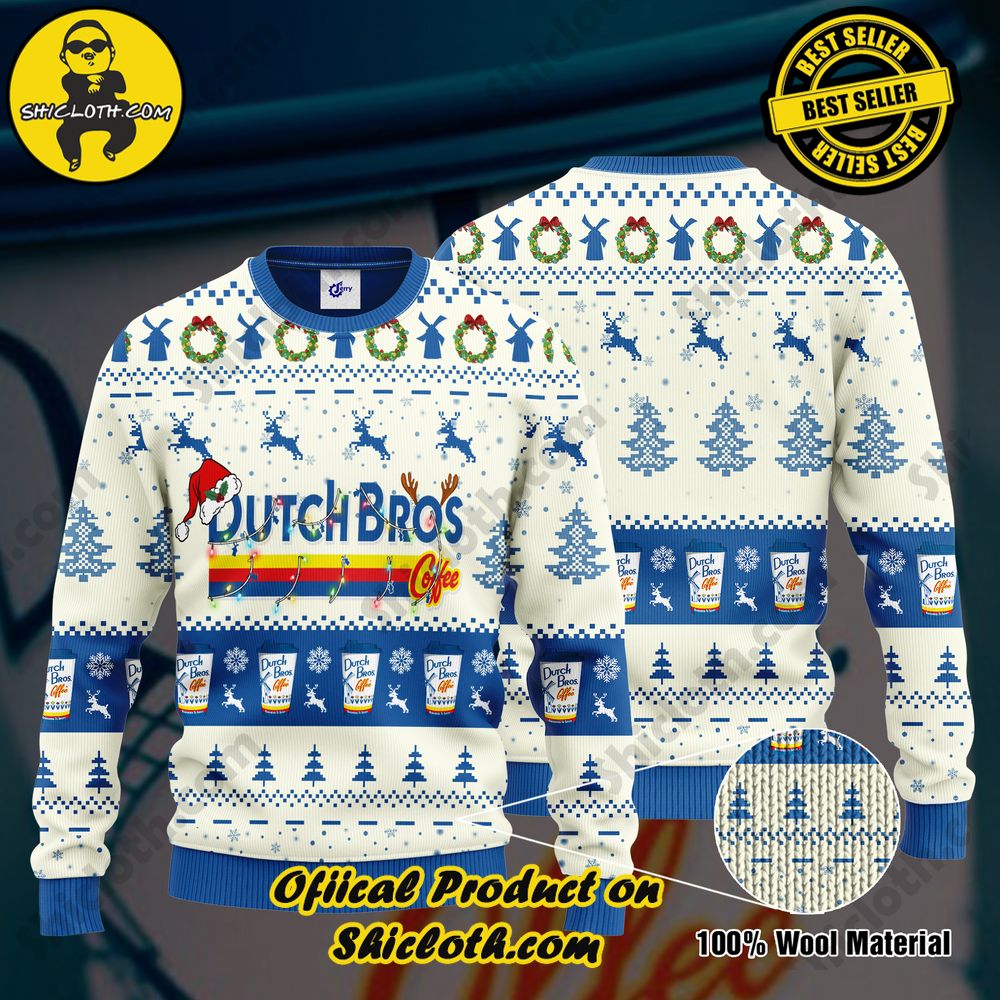 Limited Edition Shiclothshop's Ugly Sweater - A meaningful gift for family and loved ones. 18 Dutch Bros Santa Hat Christmas Ugly Christmas Sweater