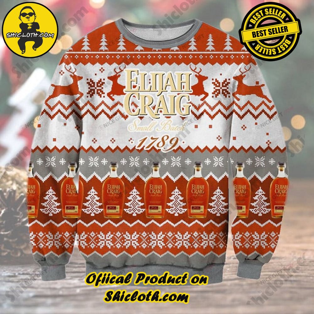 Best Seller Shiclothshop's Unique Collection of Ugly Christmas Sweaters 63 Elijah Craig Ugly Christmas Sweater