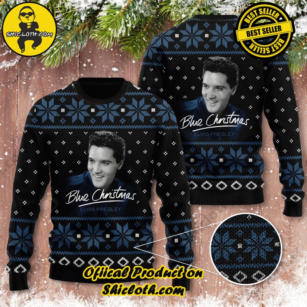 Hot Trending Unveiling Festive Delight: Shiclothshop's Unique Collection of Ugly Christmas Sweaters 13 Elvis Presley 3D Ugly Christmas Sweater Version 1
