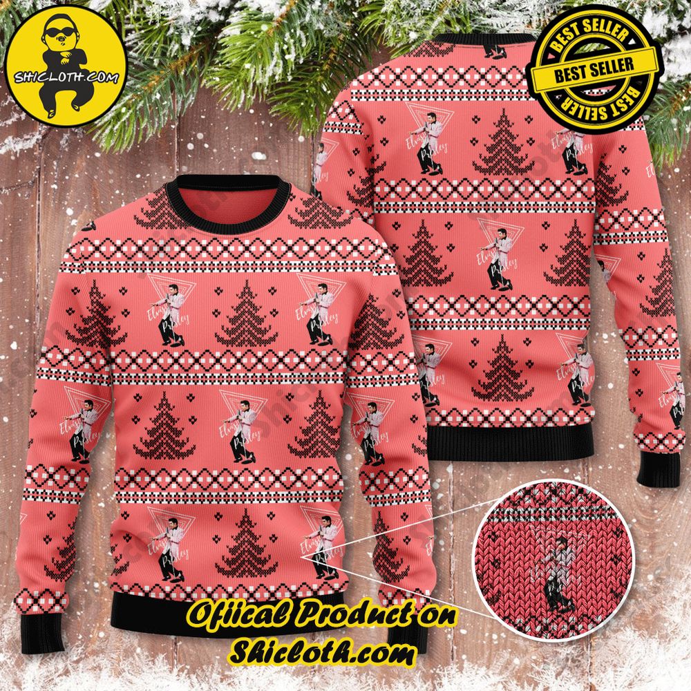 Hot Trending Unveiling Festive Delight: Shiclothshop's Unique Collection of Ugly Christmas Sweaters 15 Elvis Presley 3D Ugly Christmas Sweater Version 3