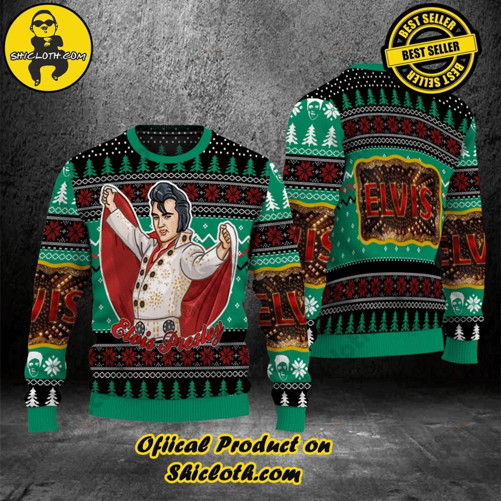 Shicloth's Enchanting Christmas Sweaters: A Cozy Blend of Style and Festivity 9 Elvis Presley Christmas Ugly Sweater
