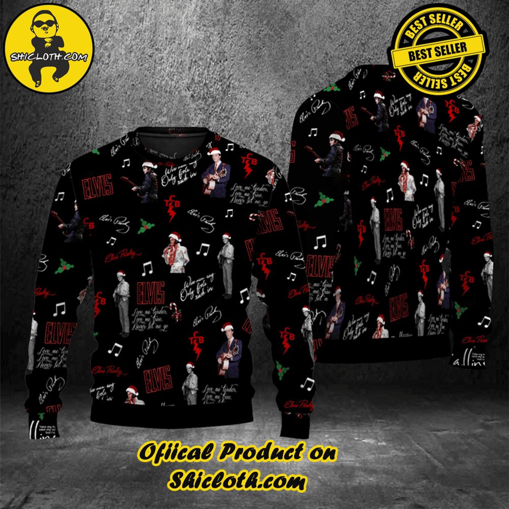 Hot Trending Shicloth's Enchanting Christmas Sweaters 6 Elvis Presley Christmas Ugly Sweater Version 1