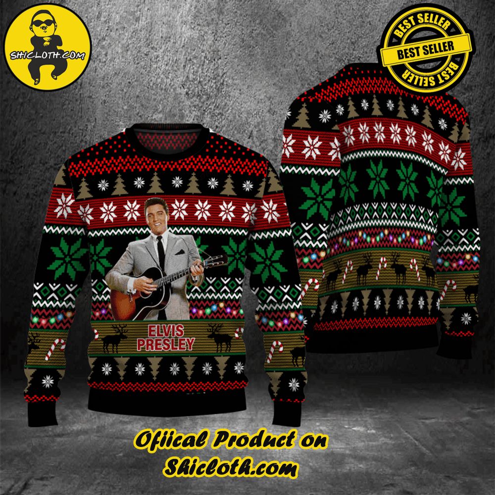 Hot Trending Shicloth's Enchanting Christmas Sweaters 9 Elvis Presley Christmas Ugly Sweater Version 4