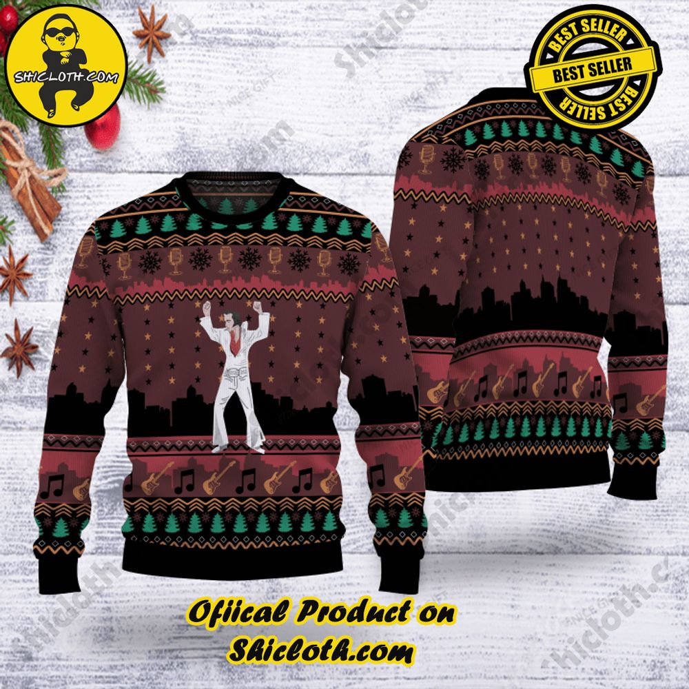 Hot Trending Shicloth's Enchanting Christmas Sweaters 10 Elvis Presley Christmas Ugly Sweater Version 5