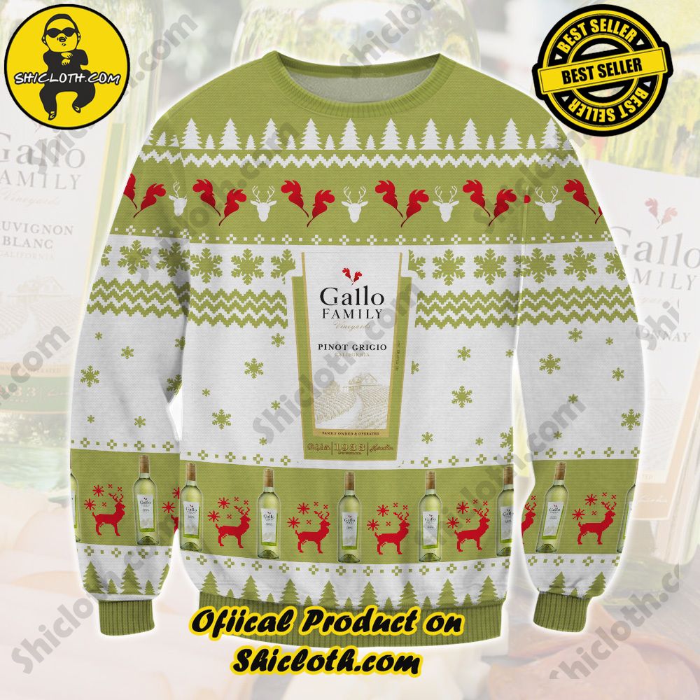 Unveiling Festive Delight: Shiclothshop's Unique Collection of Ugly Christmas Sweaters 19 Gallo Pinot Ugly Christmas Sweater