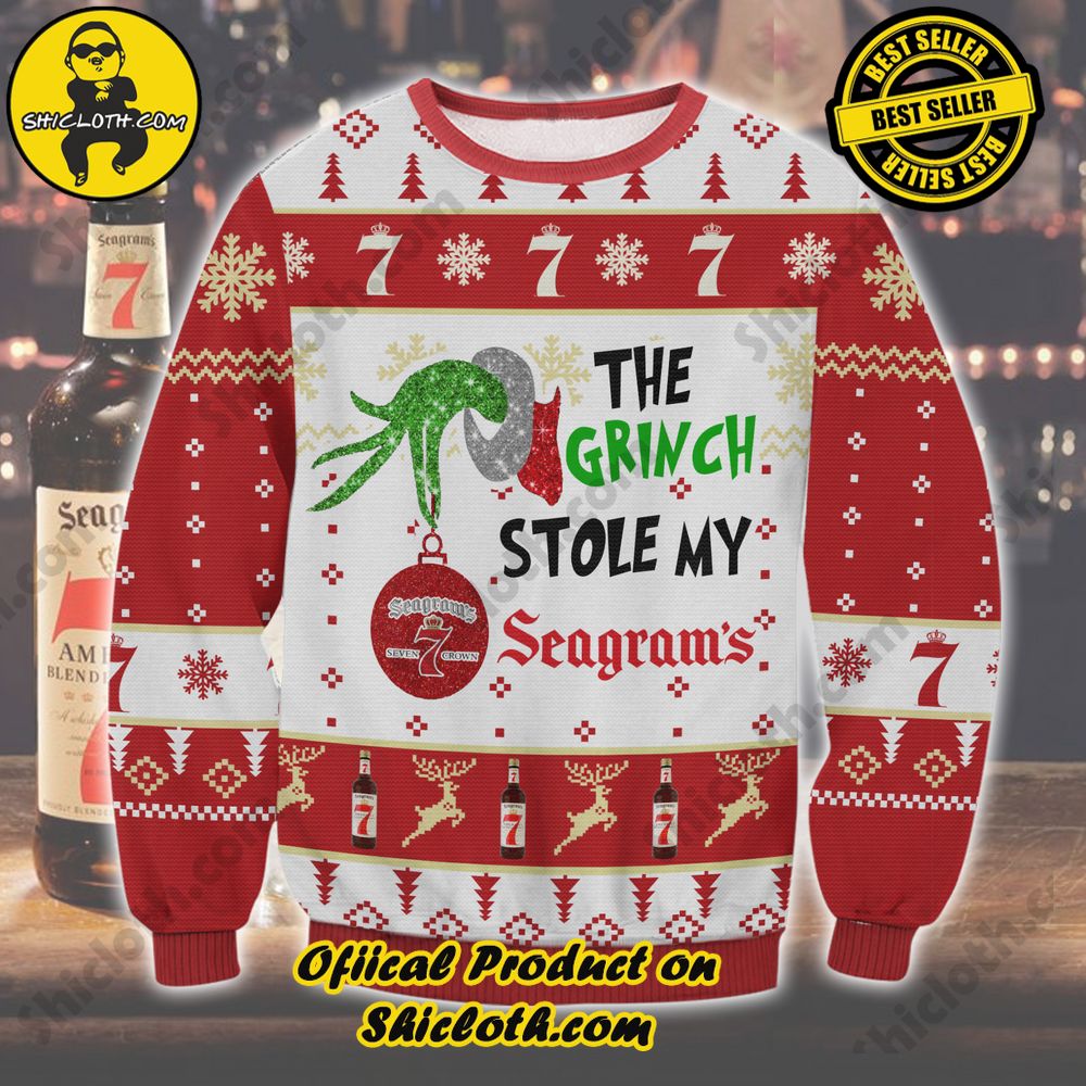 Unveiling Festive Delight: Shiclothshop's Unique Collection of Ugly Christmas Sweaters 70 Grinch Stole Seagram’s 7 Ugly Christmas Sweater