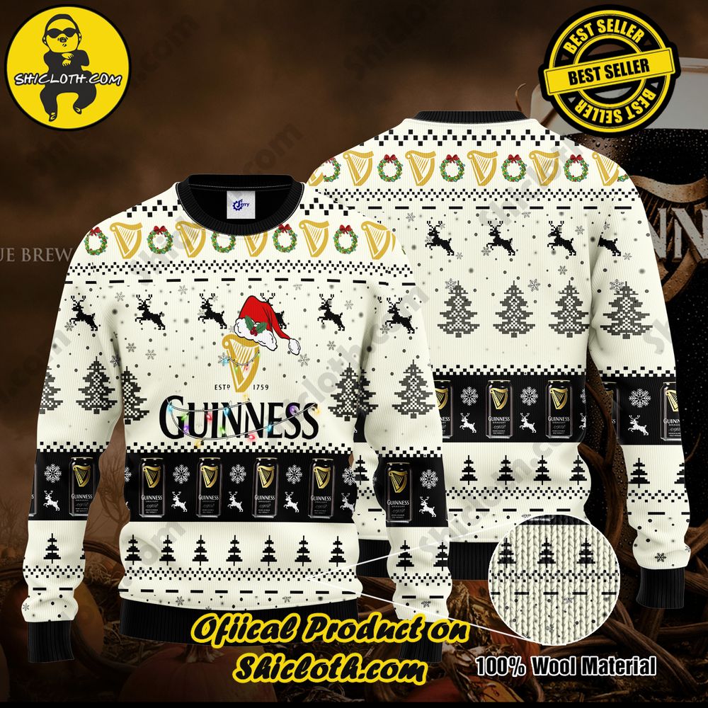 Hot Trending: Exploring Shiclothshop and Their Sweater Collection 21 Guinness Santa Hat Christmas Ugly Christmas Sweater