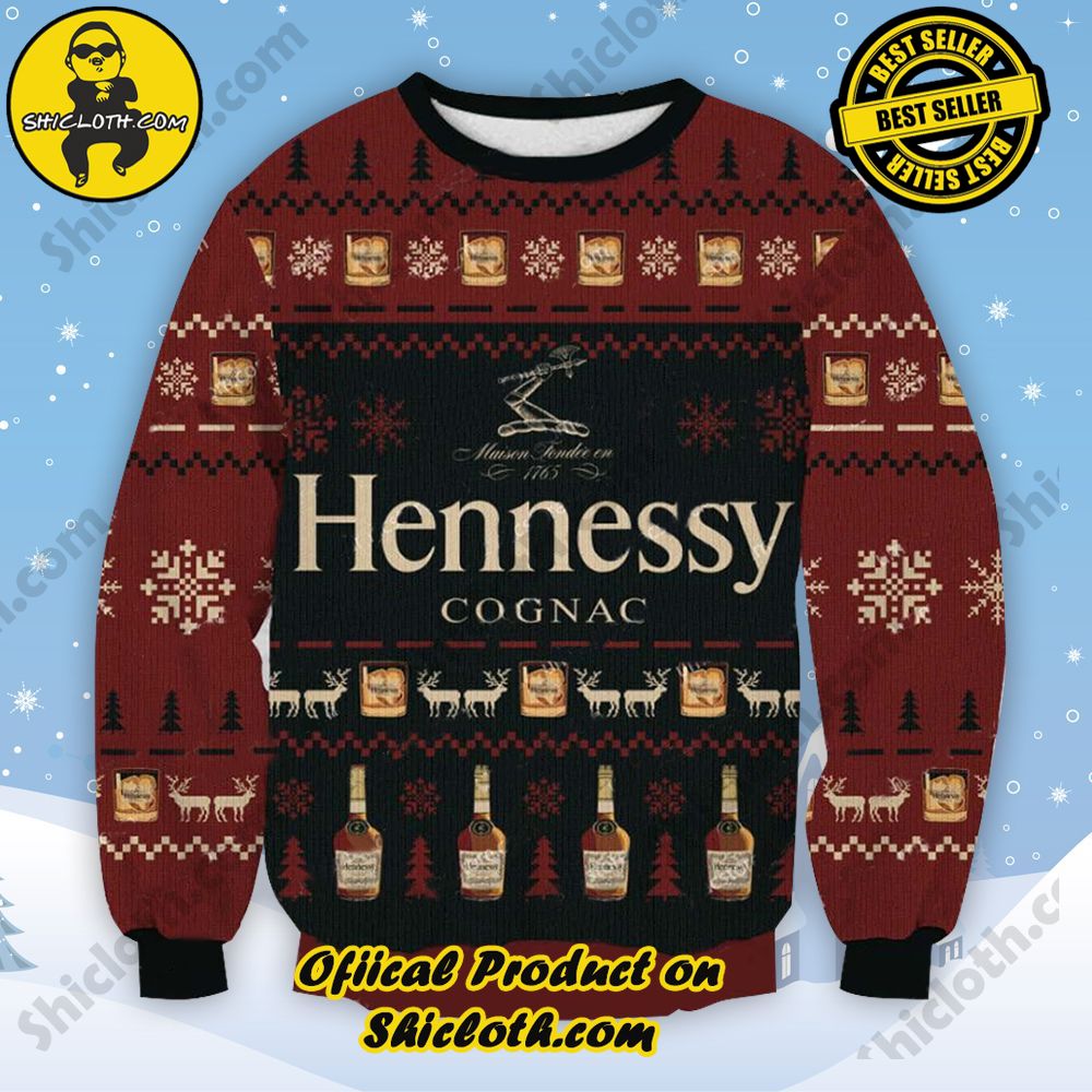 Best Seller Unveiling Festive Delight: Shiclothshop's Unique Collection of Ugly Christmas Sweaters 12 Hennessy Ugly Christmas Sweater