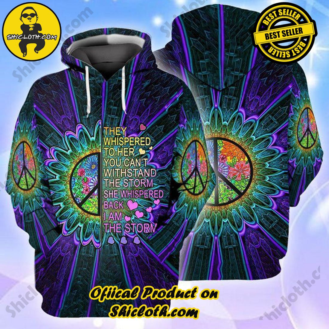 Hippie 3D All Over Print Hoodie