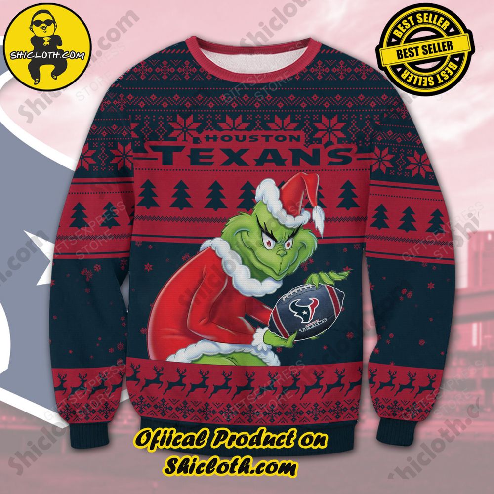 Unveiling Festive Delight: Shiclothshop's Unique Collection of Ugly Christmas Sweaters 72 Houston Texans Ugly Sweater