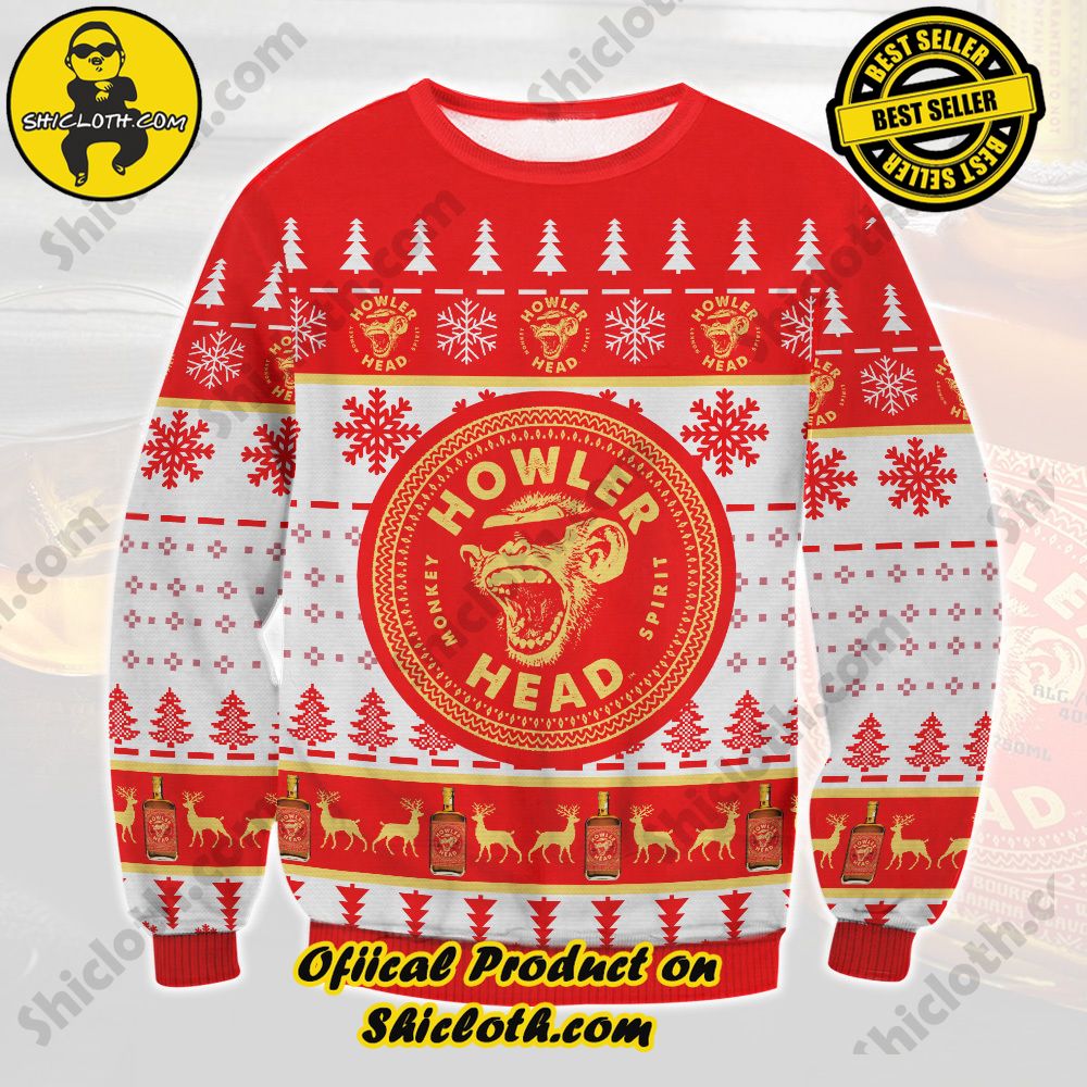 Unveiling Festive Delight: Shiclothshop's Unique Collection of Ugly Christmas Sweaters 22 Howler Head Ugly Christmas Sweater