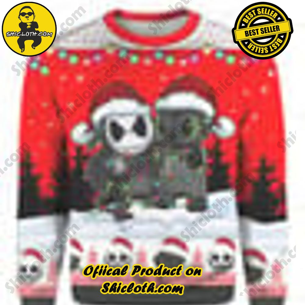 Jack Skellington And Toothless Christmas Ugly Sweater 2 Jack Skellington And Toothless Christmas Ugly Sweater - Image 2