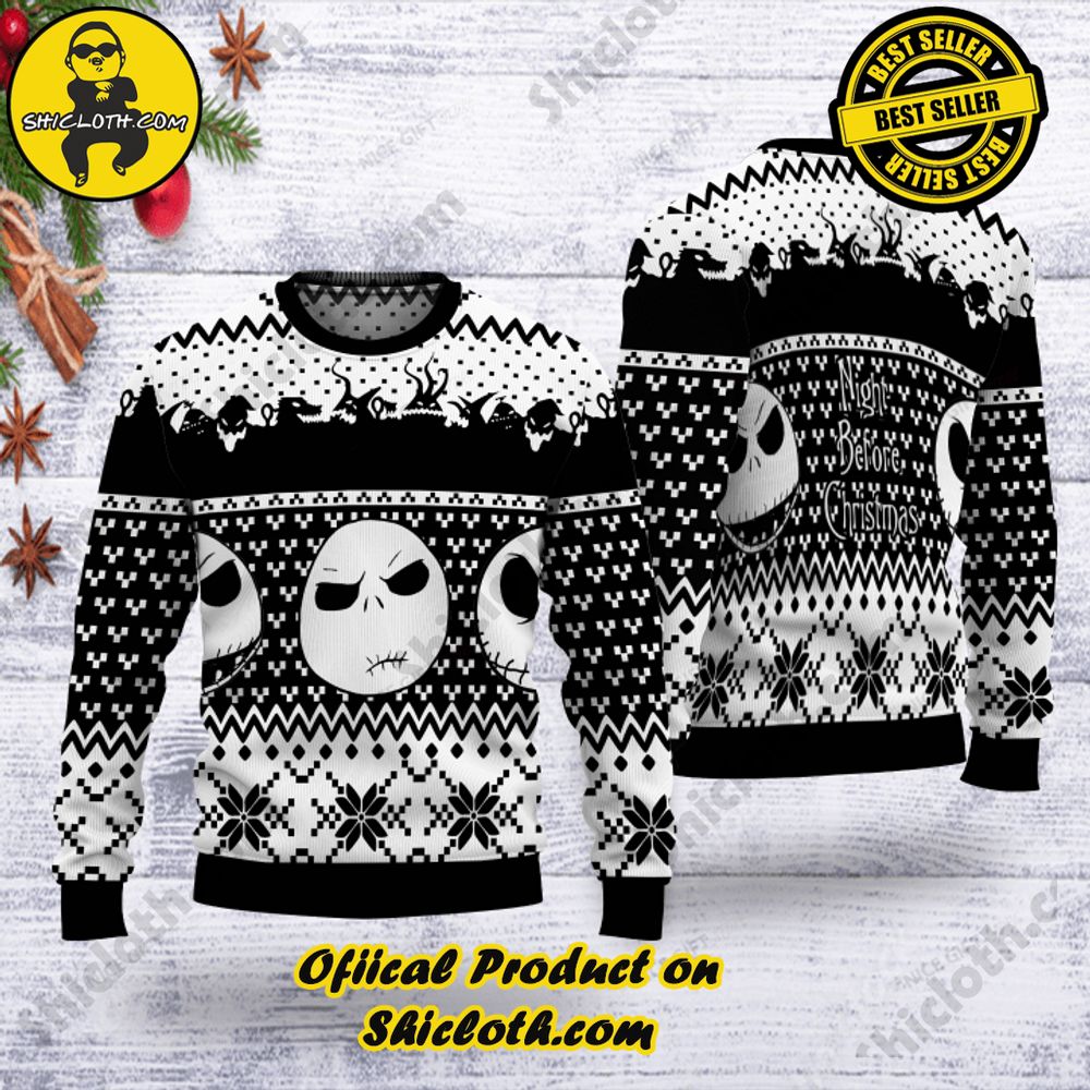 Hot Trending Shicloth's Enchanting Christmas Sweaters 20 Jack Skellington Night Before Christmas Ugly Sweater