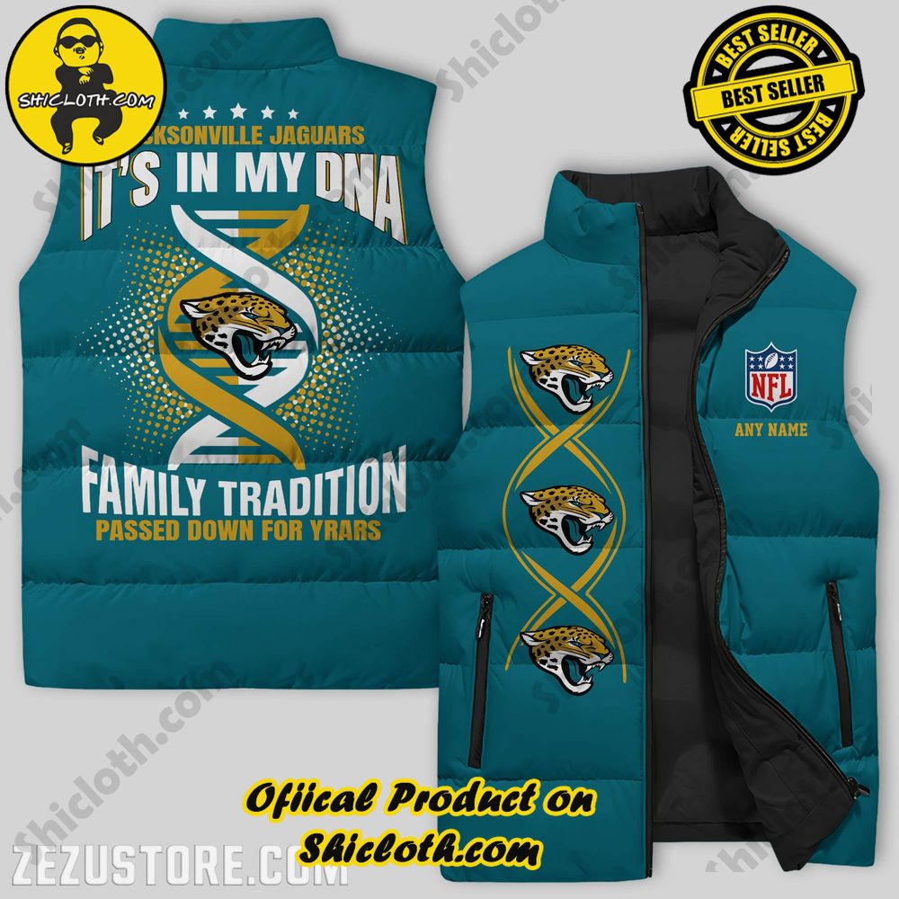 Hot Trending Game Day Glamour: Elevate Your Style with Shiclothshop's NFL Team Sleeveless Jacket Collection 10 Jacksonville Jaguars NFL Sleeveless Jacket Premium Ver 4