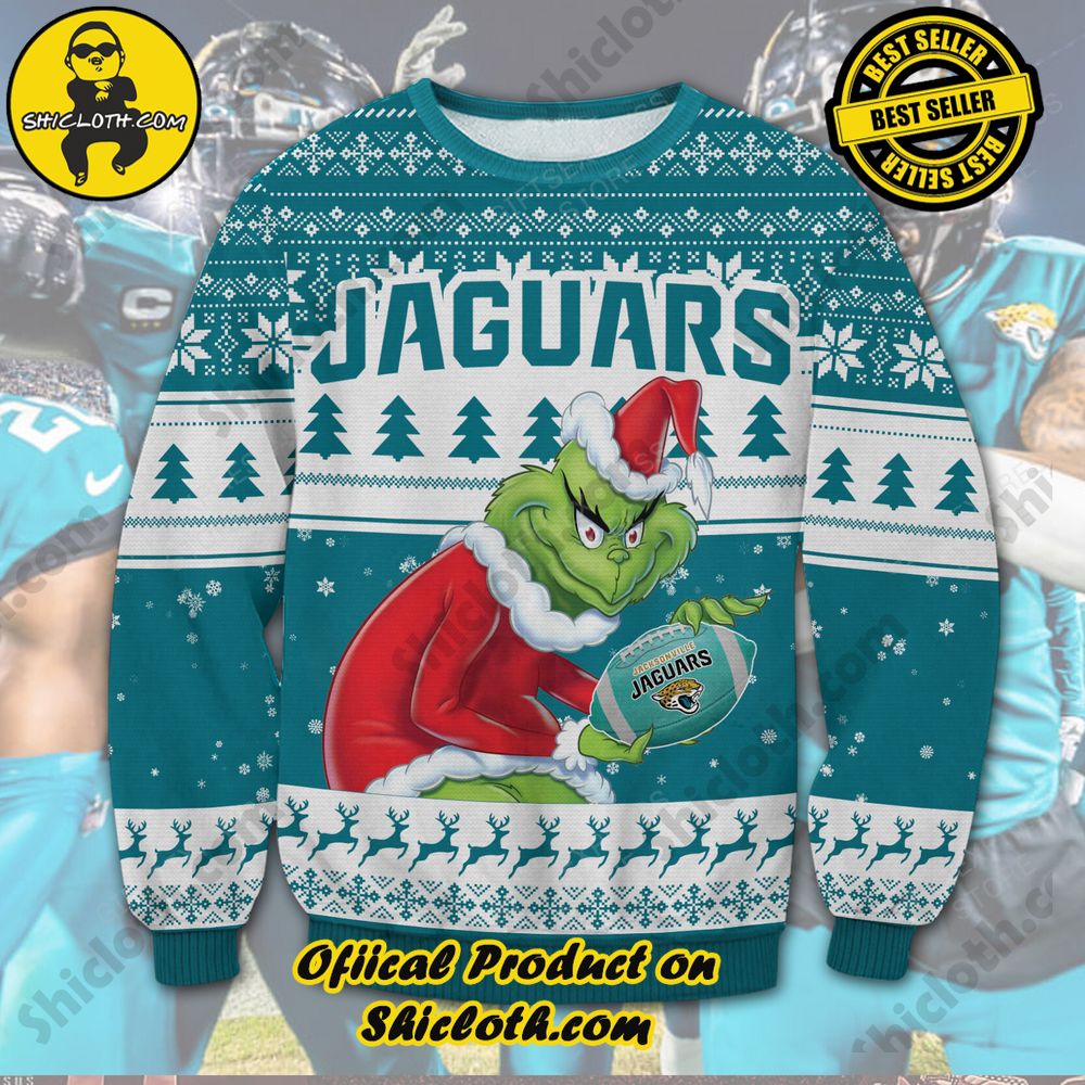 Unveiling Festive Delight: Shiclothshop's Unique Collection of Ugly Christmas Sweaters 74 Jacksonville Jaguars Ugly Sweater