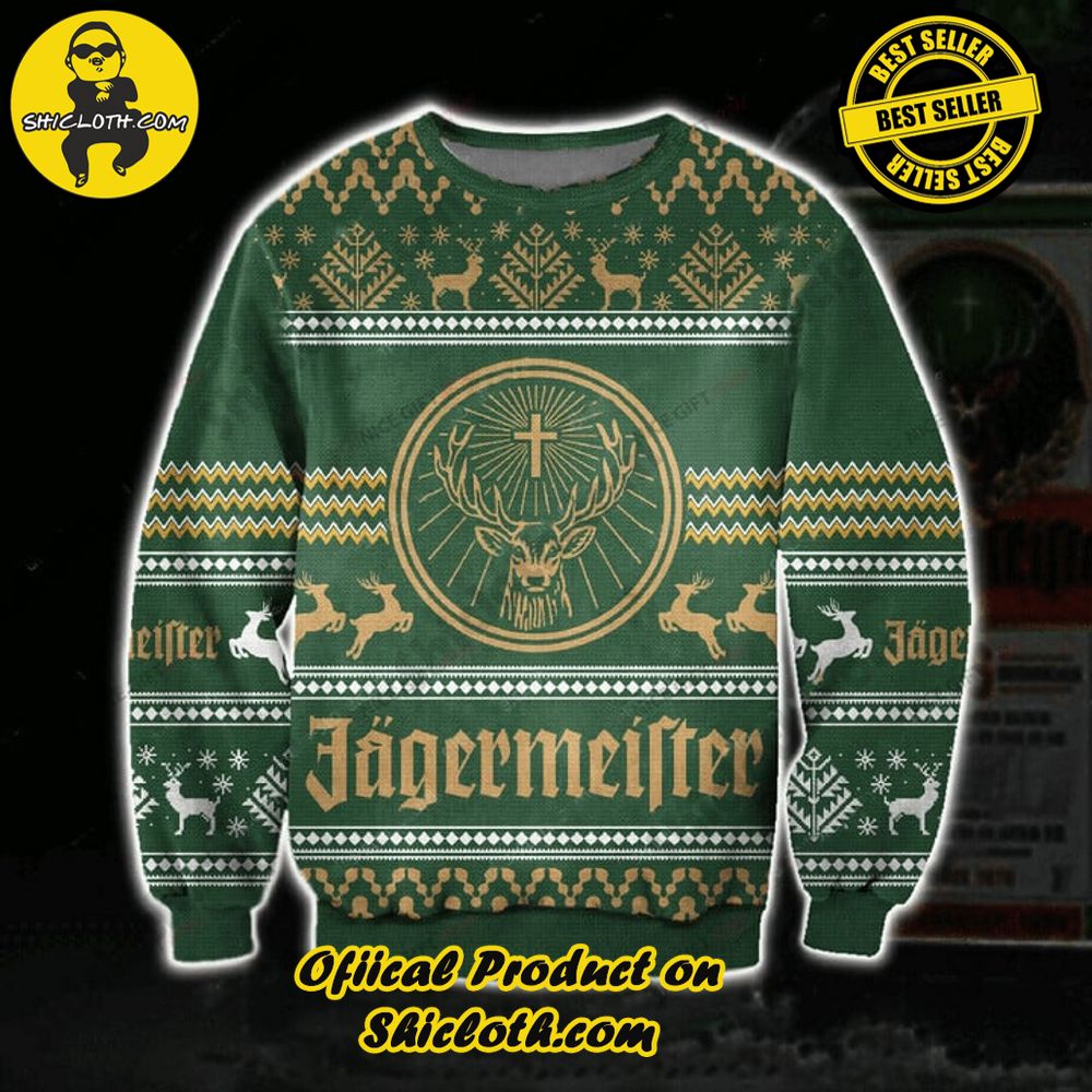 Best Seller Shiclothshop's Unique Collection of Ugly Christmas Sweaters 93 Jagermeister Ugly Christmas Sweater