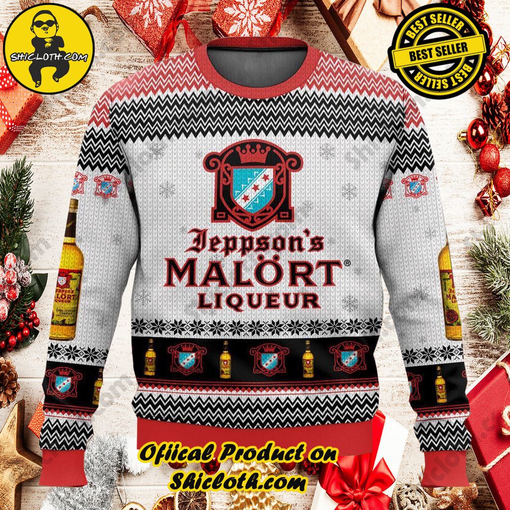 Unveiling Festive Delight: Shiclothshop's Unique Collection of Ugly Christmas Sweaters 76 Jeppson Malort Liqueur Ugly Christmas Sweater