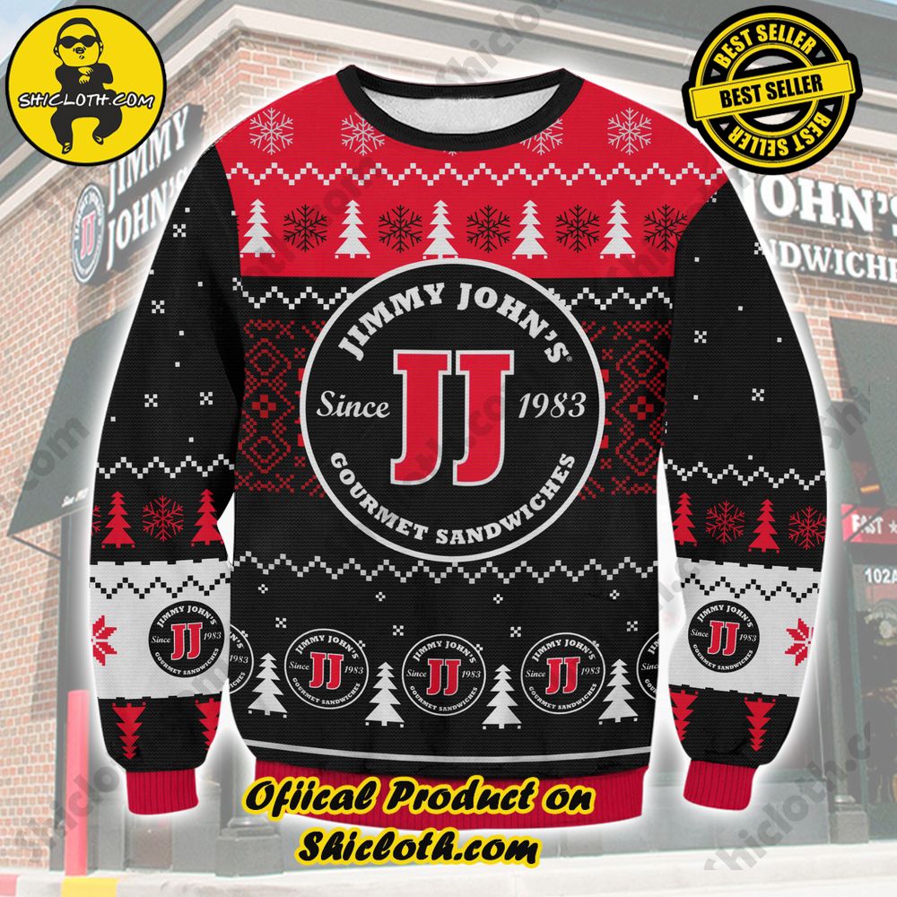 Unveiling Festive Delight: Shiclothshop's Unique Collection of Ugly Christmas Sweaters 77 Jimmy John’s Ugly Christmas Sweater