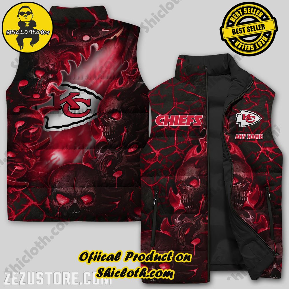 Hot Trending Game Day Glamour: Elevate Your Style with Shiclothshop's NFL Team Sleeveless Jacket Collection 13 Kansas City Chiefs NFL Sleeveless Jacket Premium Ver 3