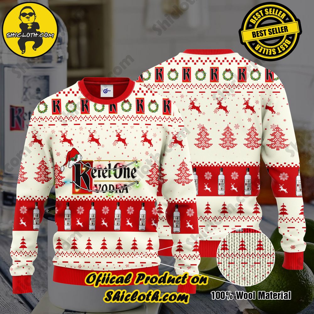 Unveiling Festive Delight: Shiclothshop's Unique Collection of Ugly Christmas Sweaters 79 Ketel One Santa Hat Christmas Ugly Christmas Sweater