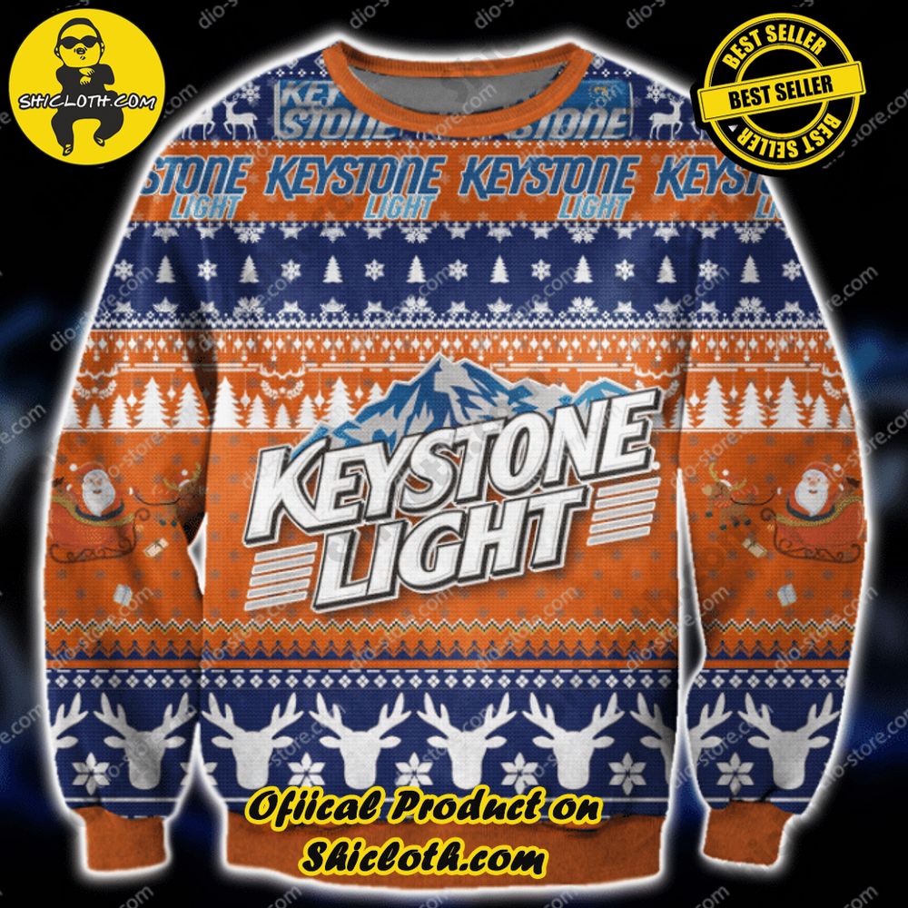 Best Seller Unveiling Festive Delight: Shiclothshop's Unique Collection of Ugly Christmas Sweaters 17 Keystone Light Ugly Christmas Sweater Ver 2
