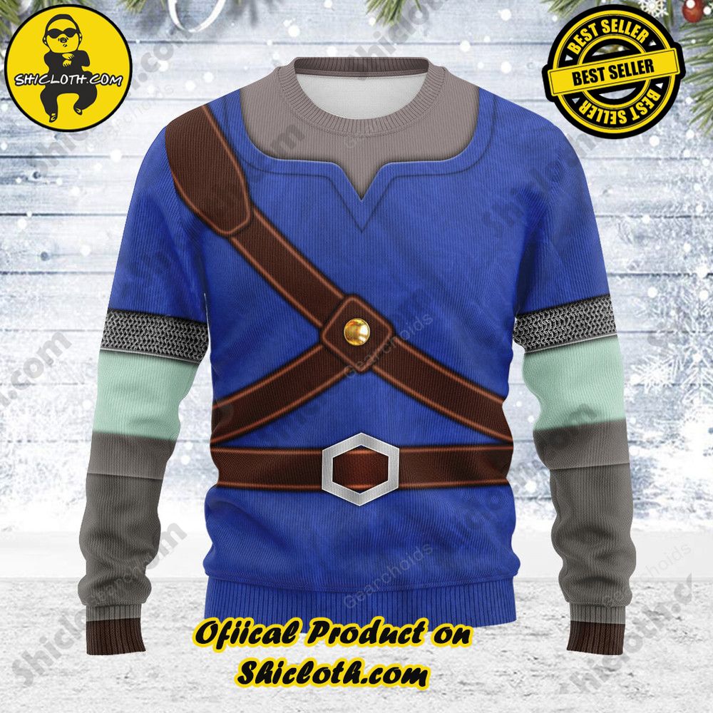 Knights of Skyloft Blue Themed Costume Unisex Christmas Wool Sweater 2 Knights of Skyloft Blue Themed Costume Unisex Christmas Wool Sweater - Image 2