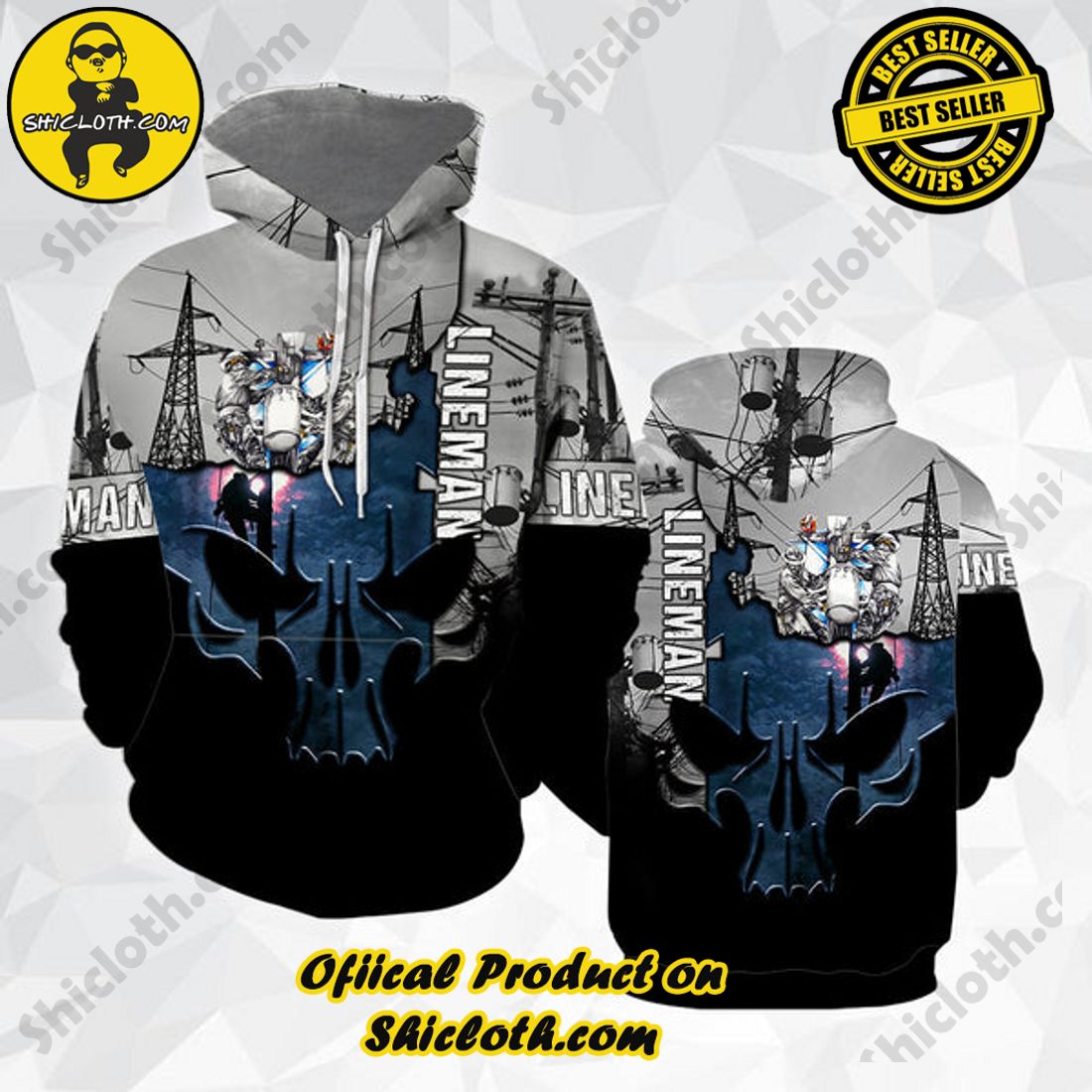 Lineman 3D All Over Print Hoodie