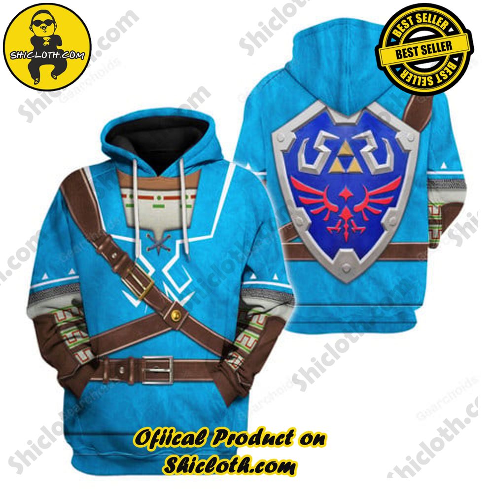 Limited Edition Shiclothshop's Legend of Zelda Outfit Costume Affordable and High-Quality 7 Link Attire Champion's Tunic Shield Unisex Hoodie Sweatshirt T-shirt Sweatpants Cosplay