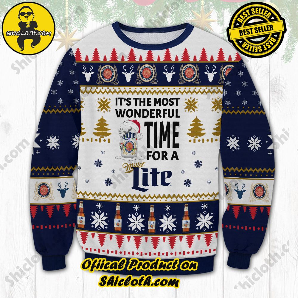 Hot Trending Unveiling Festive Delight: Shiclothshop's Unique Collection of Ugly Christmas Sweaters 23 Lite Wonderful Time Ugly Christmas Sweater