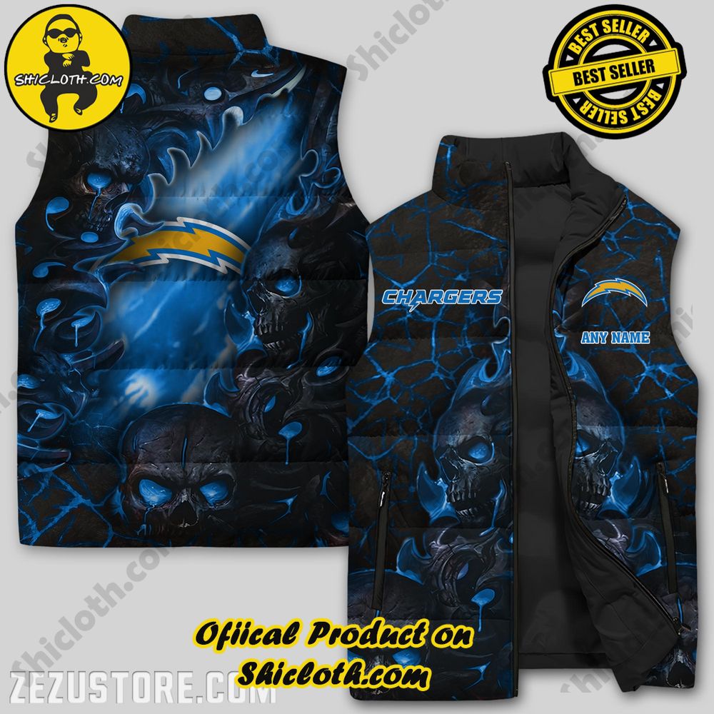 Hot Trending Game Day Glamour: Elevate Your Style with Shiclothshop's NFL Team Sleeveless Jacket Collection 21 Los Angeles Chargers NFL Sleeveless Jacket Premium Ver 3