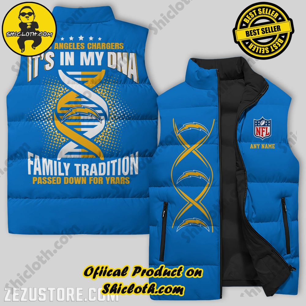 Hot Trending Game Day Glamour: Elevate Your Style with Shiclothshop's NFL Team Sleeveless Jacket Collection 22 Los Angeles Chargers NFL Sleeveless Jacket Premium Ver 4