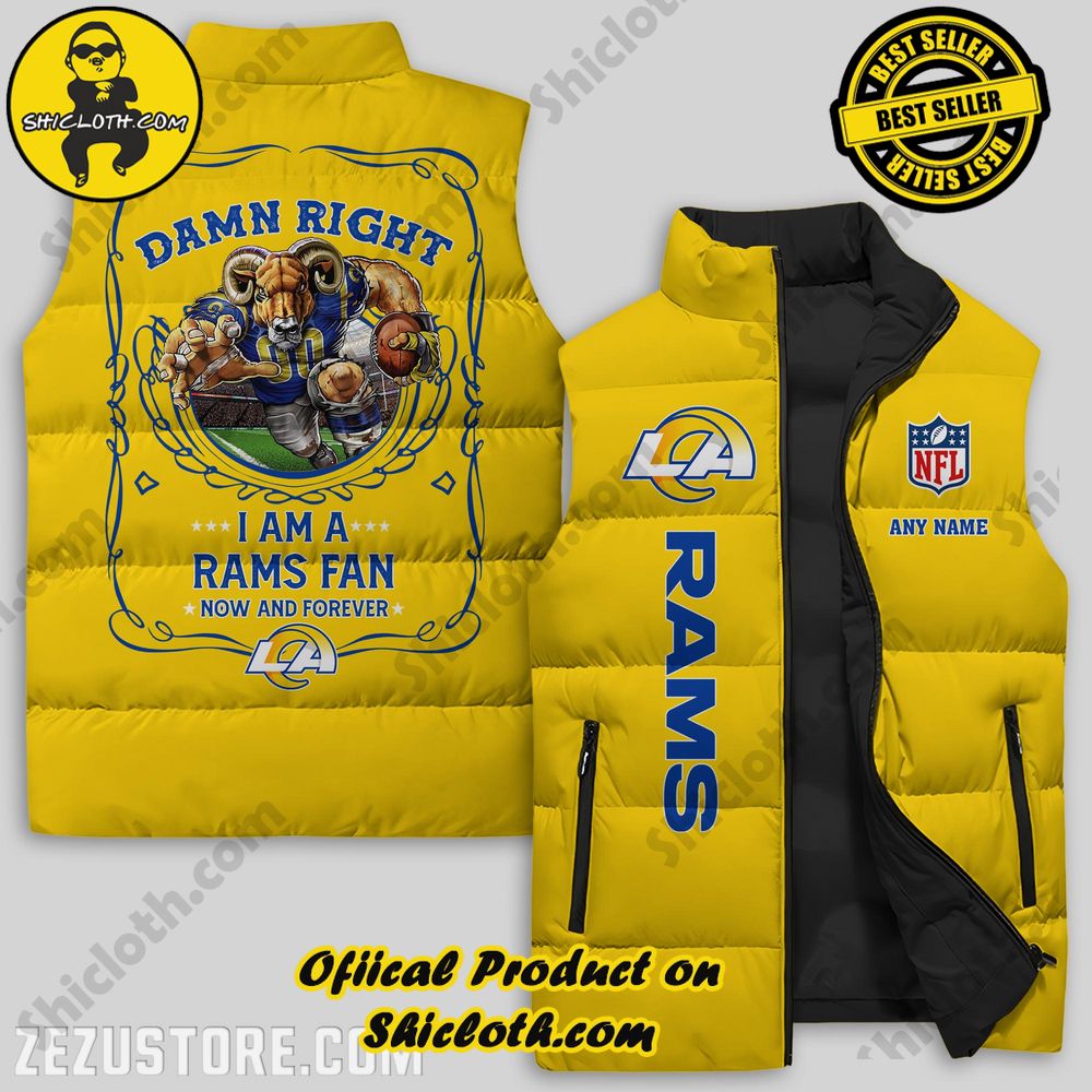 Hot Trending Game Day Glamour: Elevate Your Style with Shiclothshop's NFL Team Sleeveless Jacket Collection 23 Los Angeles Rams NFL Sleeveless Jacket Premium Ver 1
