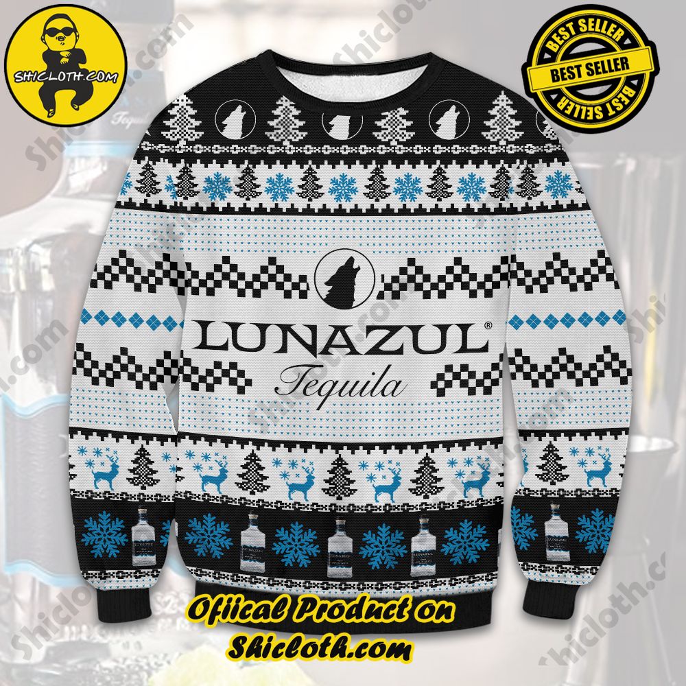Limited Edition Shiclothshop's Ugly Sweater - A meaningful gift for family and loved ones. 32 Lunazul Tequila Ugly Christmas Sweater