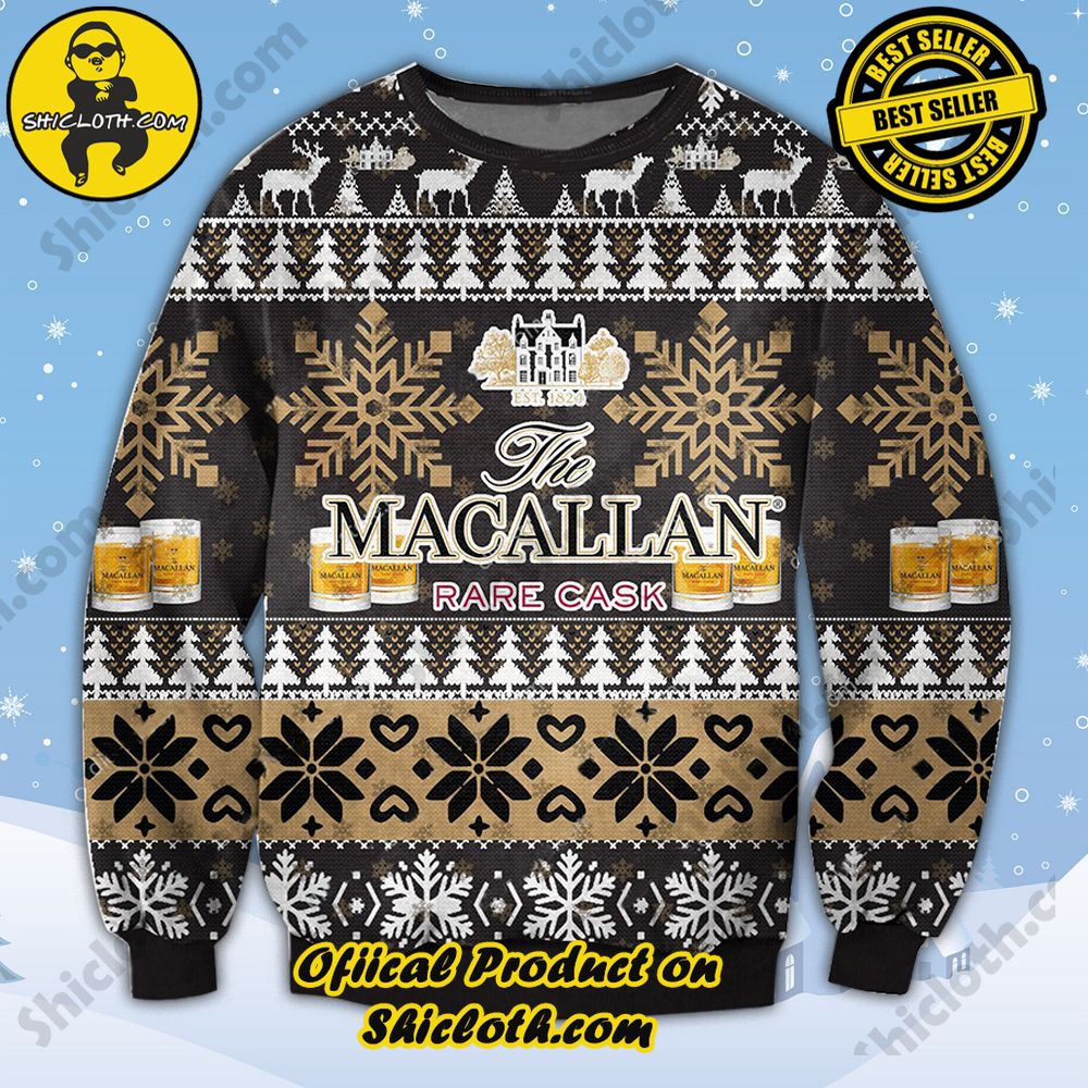 Best Seller Unveiling Festive Delight: Shiclothshop's Unique Collection of Ugly Christmas Sweaters 21 Macallan Ugly Christmas Sweater Ver 2