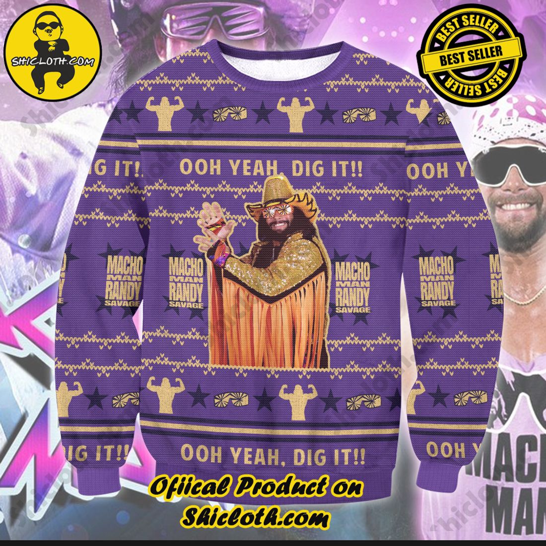 Best Seller Shiclothshop's Sweater: The Perfect Cozy Christmas Gift 16 Macho Man Randy Savage Ugly Sweater Ver 1