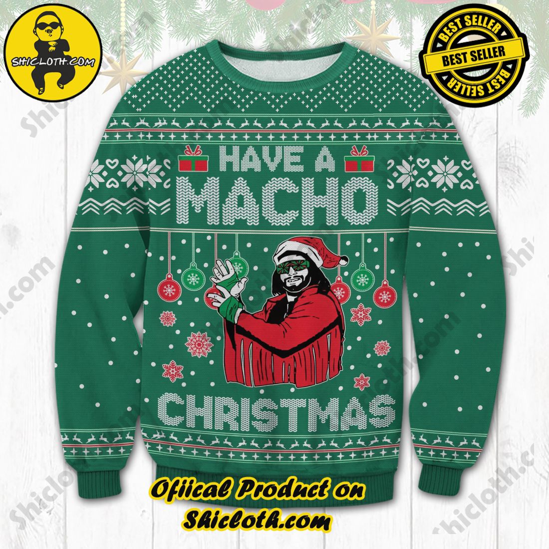 Best Seller Shiclothshop's Sweater: The Perfect Cozy Christmas Gift 17 Macho Man Randy Savage Ugly Sweater Ver 2