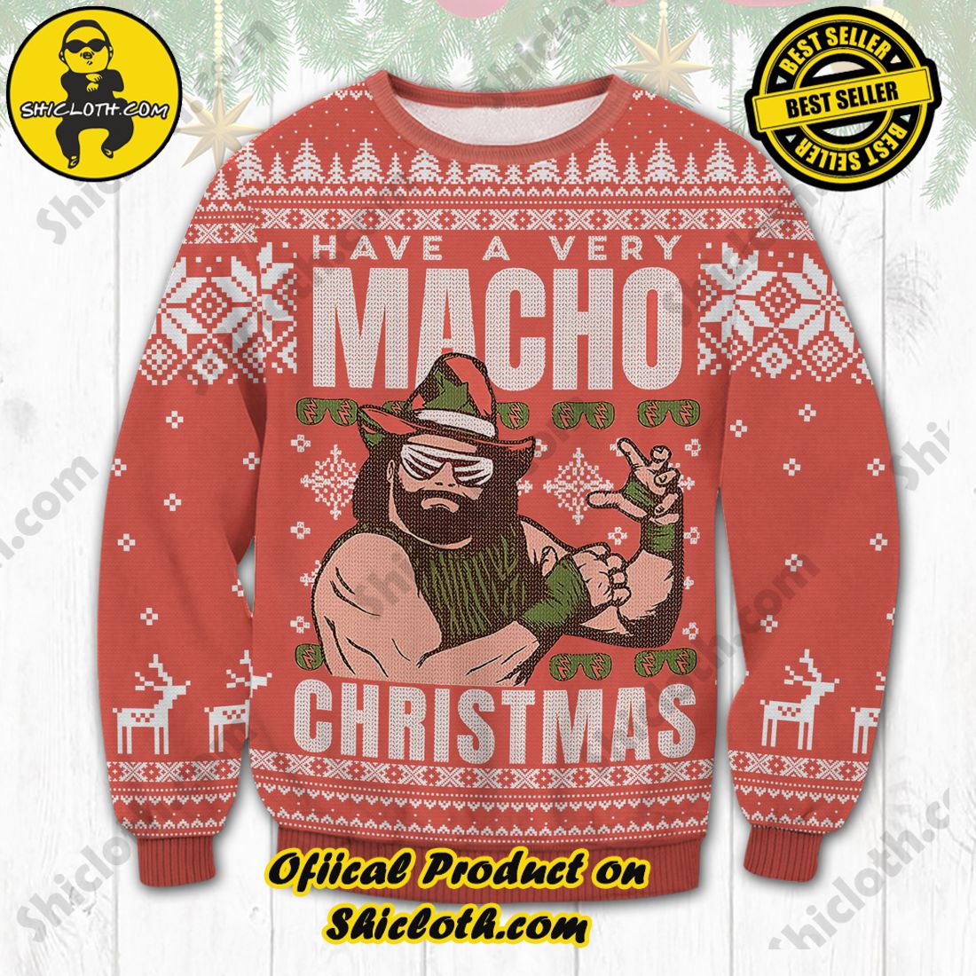 Best Seller Shiclothshop's Sweater: The Perfect Cozy Christmas Gift 18 Macho Man Randy Savage Ugly Sweater Ver 3