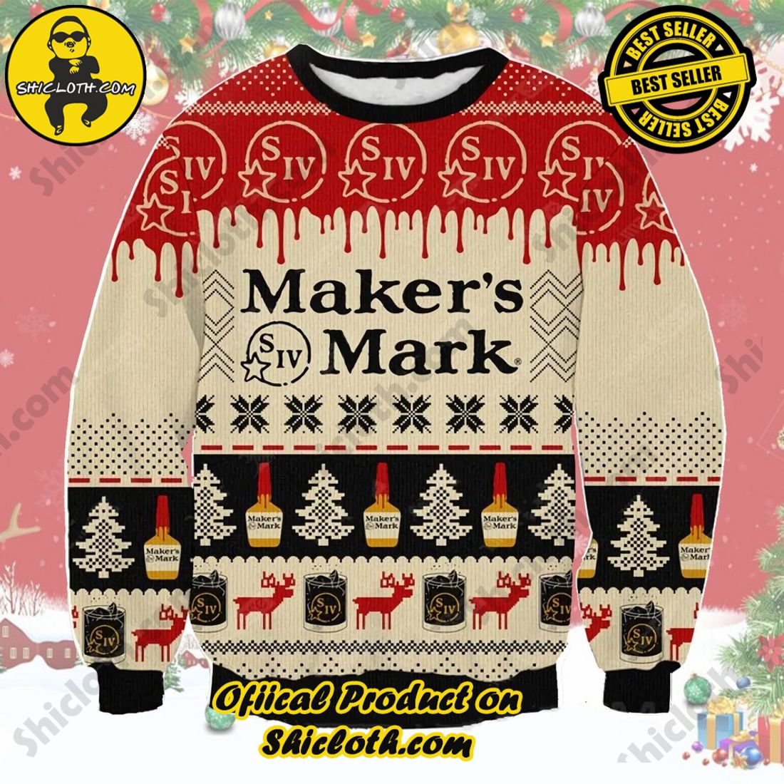 Best Seller Shiclothshop's Sweater: The Perfect Cozy Christmas Gift 25 Makers Mark Ugly Christmas Sweater