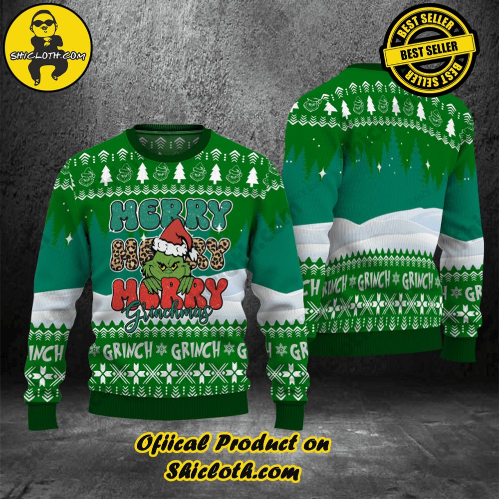 Hot Trending Shicloth's Enchanting Christmas Sweaters 24 Merry Merry Merry Grinchmas Christmas Ugly Sweater