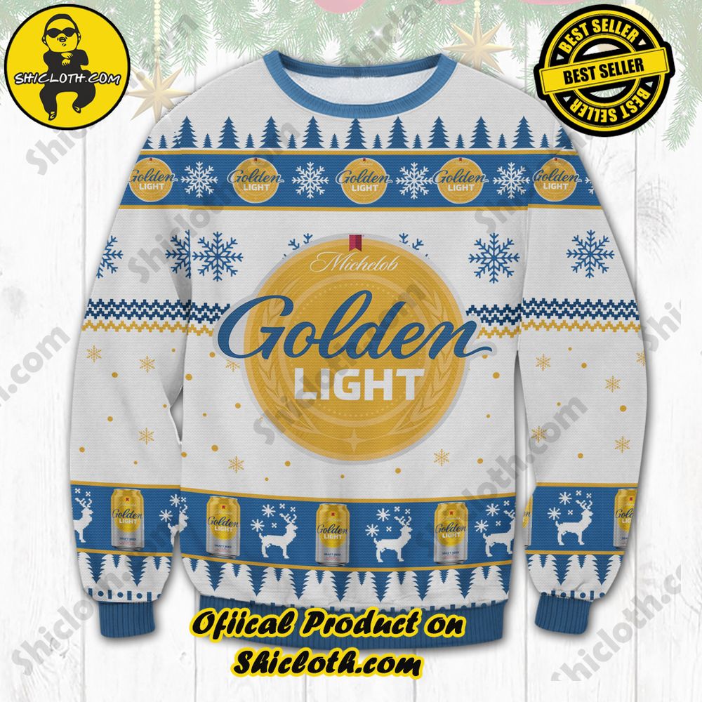 Shiclothshop's Ugly Sweater - A meaningful gift for family and loved ones. 31 Michelob Golden Light Ugly Sweater
