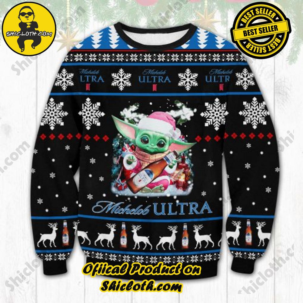 Limited Edition Shiclothshop's Ugly Sweater - A meaningful gift for family and loved ones. 33 Michelob Ultra Yoda Xmas Ugly Christmas Sweater
