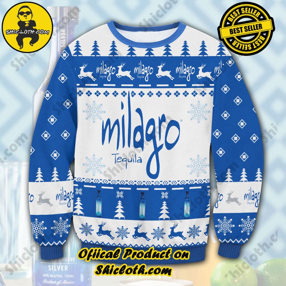 Limited Edition Shiclothshop's Ugly Sweater - A meaningful gift for family and loved ones. 34 Milagro Tequila Ugly Christmas Sweater