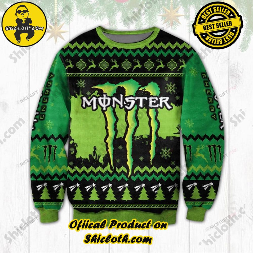 Limited Edition Christmas Sweaters from Shiclothshop 24 Monster Energy Ugly Sweater Version 1